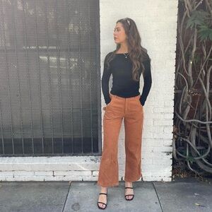 Fila Brown corduroy high waist flare pants / fit Like a small